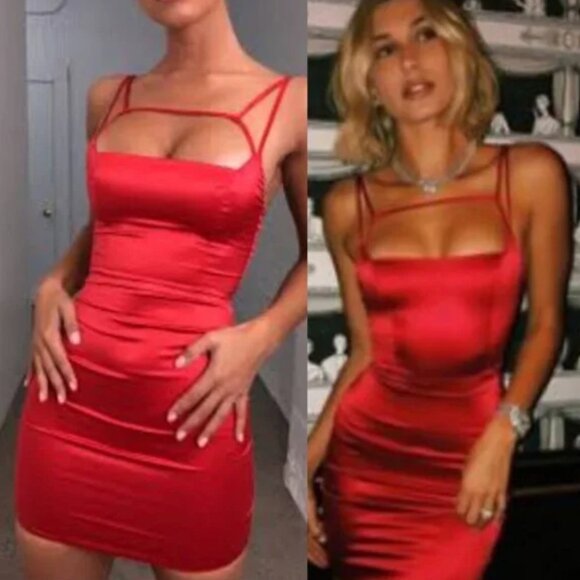 Oh Polly Dresses & Skirts - Oh Polly Red Run The Show Satin Mini Dress